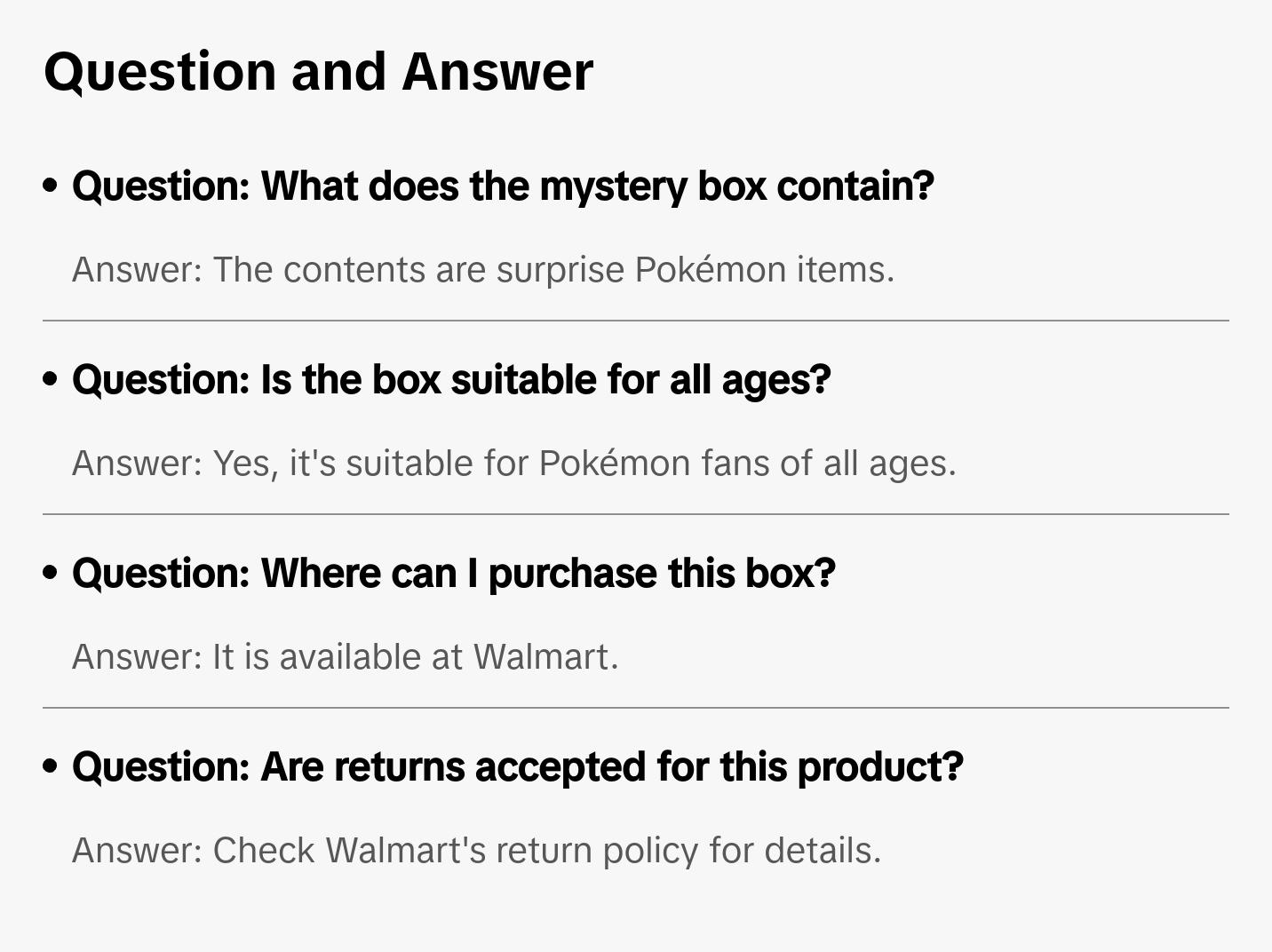 Pokémon Walmart Mystery Box