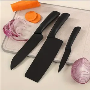 3 Piece Stainless Steel Chef Knife Set Ultra Sharp Blades Comfort Grip Kitchen Block