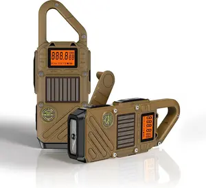 Walkie Talkies for Adults ,Emergency Weather Radio,NOAA Weather Radio Walkie Talkie with Solar Charger & Hand Crank, 3KM Range 1500mAh Rechargeable Emergency Radio with LED Flashlight SOS Alarm for Outdoor