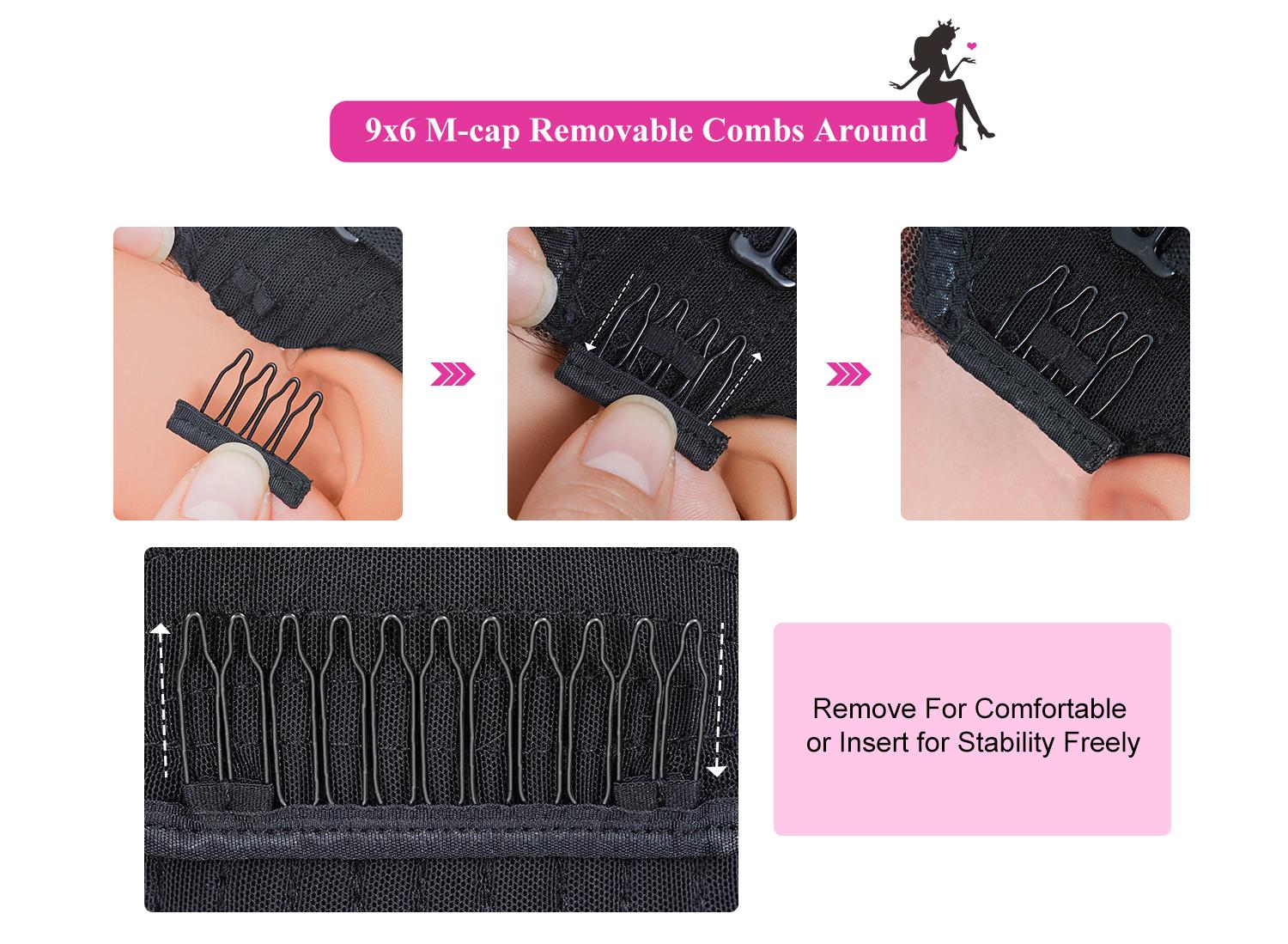 BGMgirl Hair M-cap 9x6 Straight Wear Go HD Lace  Glueless Pre-Bleached Knots 180% Density Pre Plucked Hairline Human Hair Frontal Wig TikTokShopfalldealsforyou