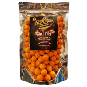 Medium Heat - Wild Fire - Scorcheeze Cheese Puffs - Sweet Heat with Garlic and Onion - Cheese Balls - Cheesy Poofs - Spicy Garlic - Snack