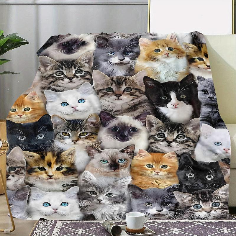 Cute Cat Pattern Blanket, Soft Comfortable Throw Blanket, Air-conditioned Room Blanket, Warm Nap Blanket for Home & Office, Fluffy Blanket Cute Cat Pattern Blanket, Soft Comfortable Throw Blanket, Air-conditioned Room Blanket, Warm Nap Blanket for Home & Office, Fluffy Blanket