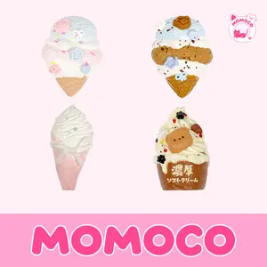 [MOMOCO Squishy Toy] New Arrival Dreamy Ice Cream Series Squishies  Creamy Clay Texture, Handmade Safe Material, Realistic Dessert Shapes, Perfect for Stress Relief & Gifting