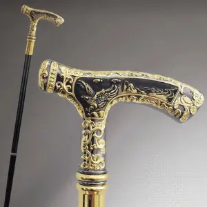 1pc Horse Head Metal Walking Sticks/Cane For Men, Two Sections Detachable Retro Civilized Cane Fashionable And Elegant High-End British Gentleman Cane Suitable For Daily, Holiday Gifts Christmas