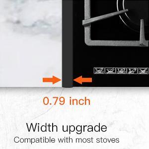 Stainless Steel Stove Gap Covers,Stove Gap Filler, Range Trim Kit, Stove Gap Guards, Heat Resistant and Easy to Clean, Easy retractable Length 13.8" to 27.5", Width 0.79"(2PCS)