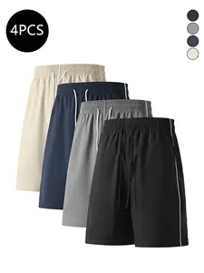 4-Pack Men’s Summer Striped Casual Shorts — Loose Fit, Versatile Athletic Shorts for Summer