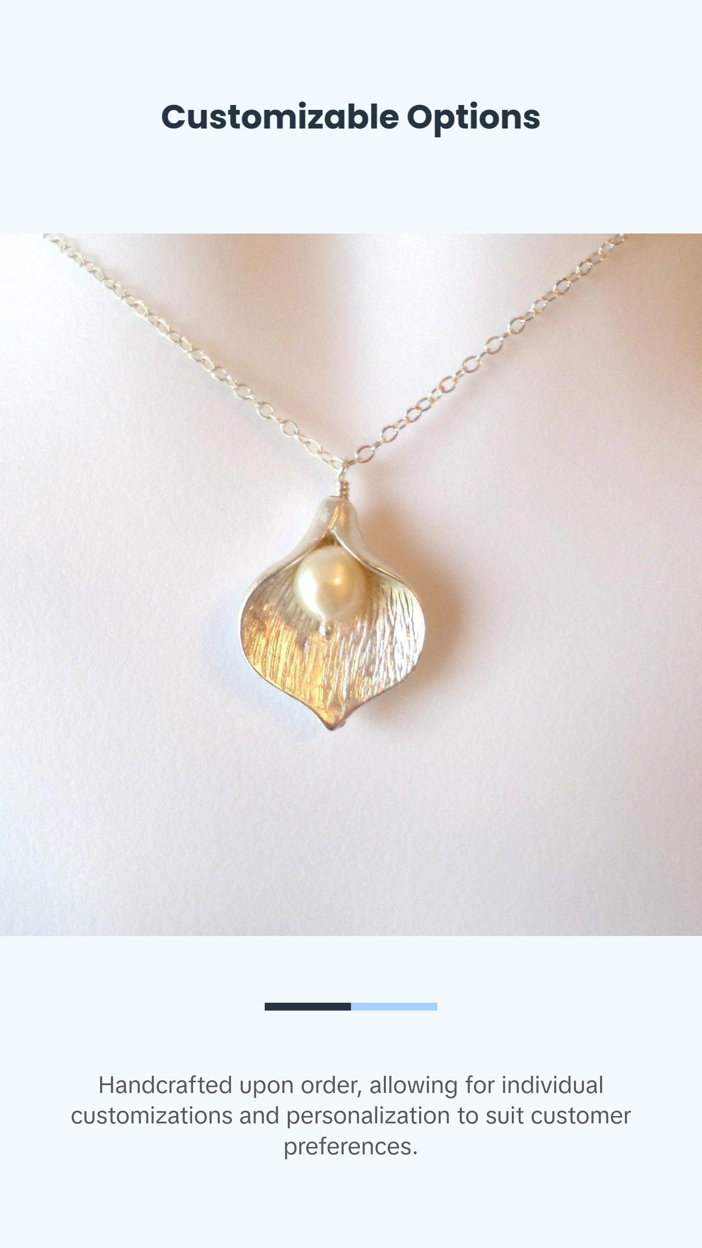 Calla Lily Necklace - Silver Calla Lily and Freshwater Pearl Necklace - Cream Pearl Necklace - Flower Necklace - Christmas Gift Calla Lily Necklace - Silver Calla Lily and Freshwater Pearl Necklace - Cream Pearl Necklace - Flower Necklace - Christmas Gift