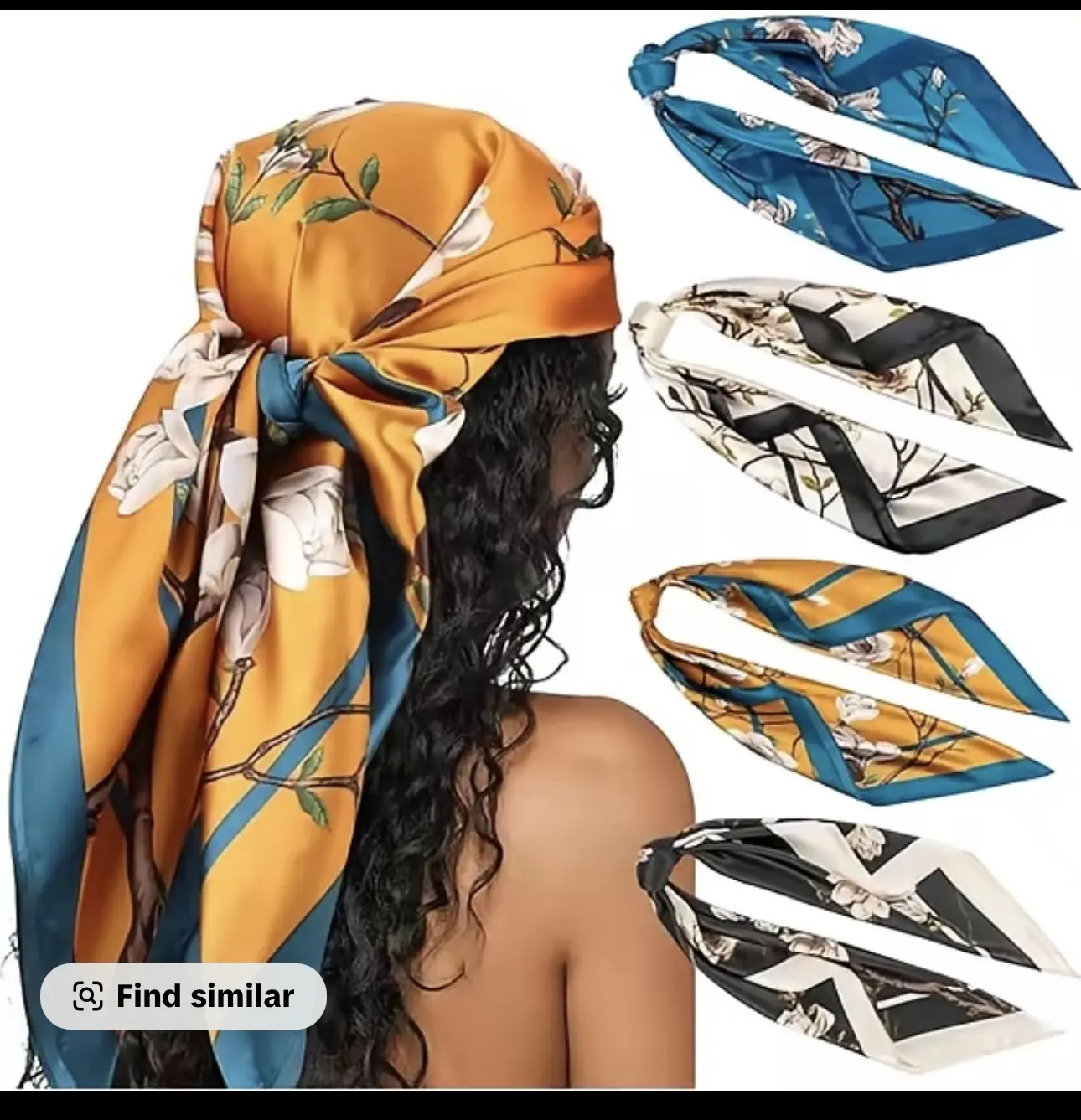 3-Pack Satin hair Scarves for Women