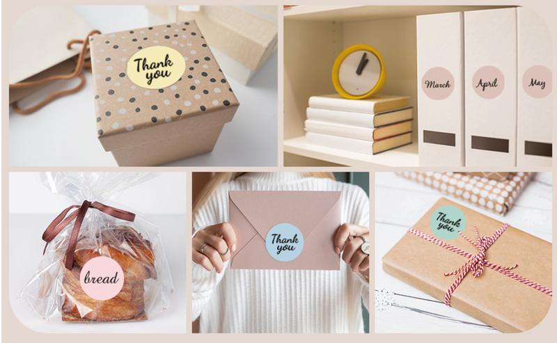 STARBOLING 2 inch Round Thermal Label,Pink Circle Thermal Sticker Labels for Business and Home,Direct Thermal Printer Label for DIY Logo Design,Thanks Card,300 Labels/1 Roll