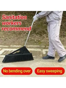 Stiff Bristle Brush for Outdoor Concrete Floor Cleaning Long Handle Sweeper Broom for Home Garden