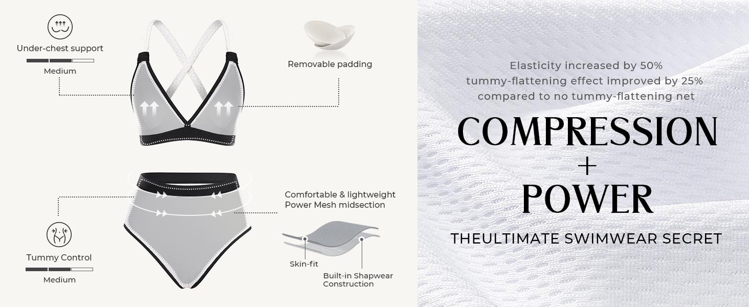 【S-XL】Hanna Nikole Popular Swimsuits, Womens Swimsuits, Textured Bathing Suit Tummy Control, Sexy Bikini