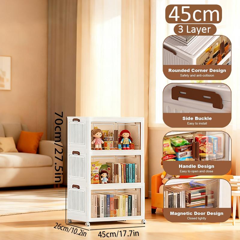 2/3/4/5 Layers    Plastic Storage Bins with Lids, Stackable Storage Containers with Wheels, Folding Storage Boxes, Collapsible Storage Bins, Closet Organizers and Storage for Living Room, Kitchen, Office, Dorm