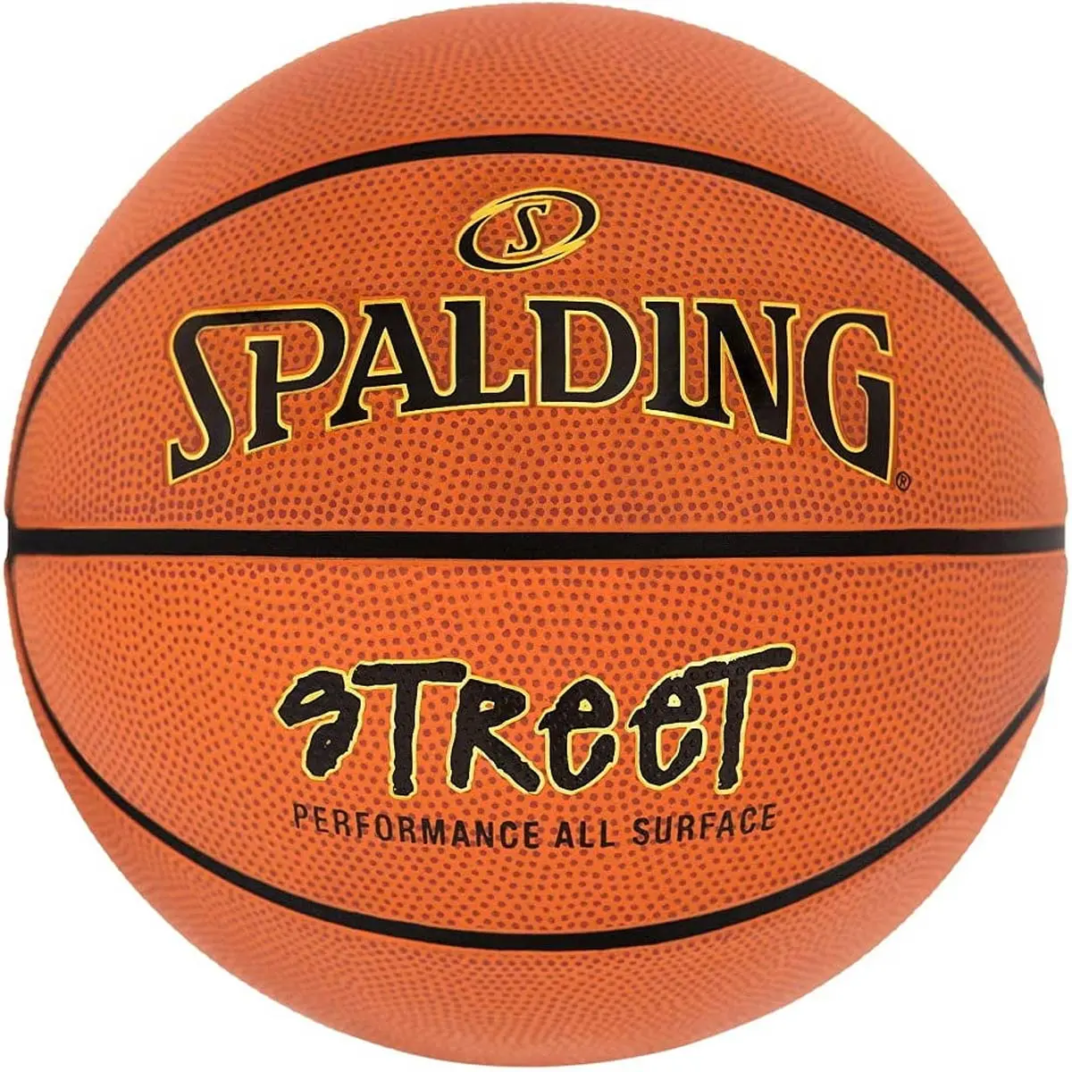 Spalding Street Series Outdoor Basketball - High-Grade Rubber Cover, Deep Channel Design for Superior Grip & Control, Unisex Sports Equipment for Kids Recreation, Home Use
