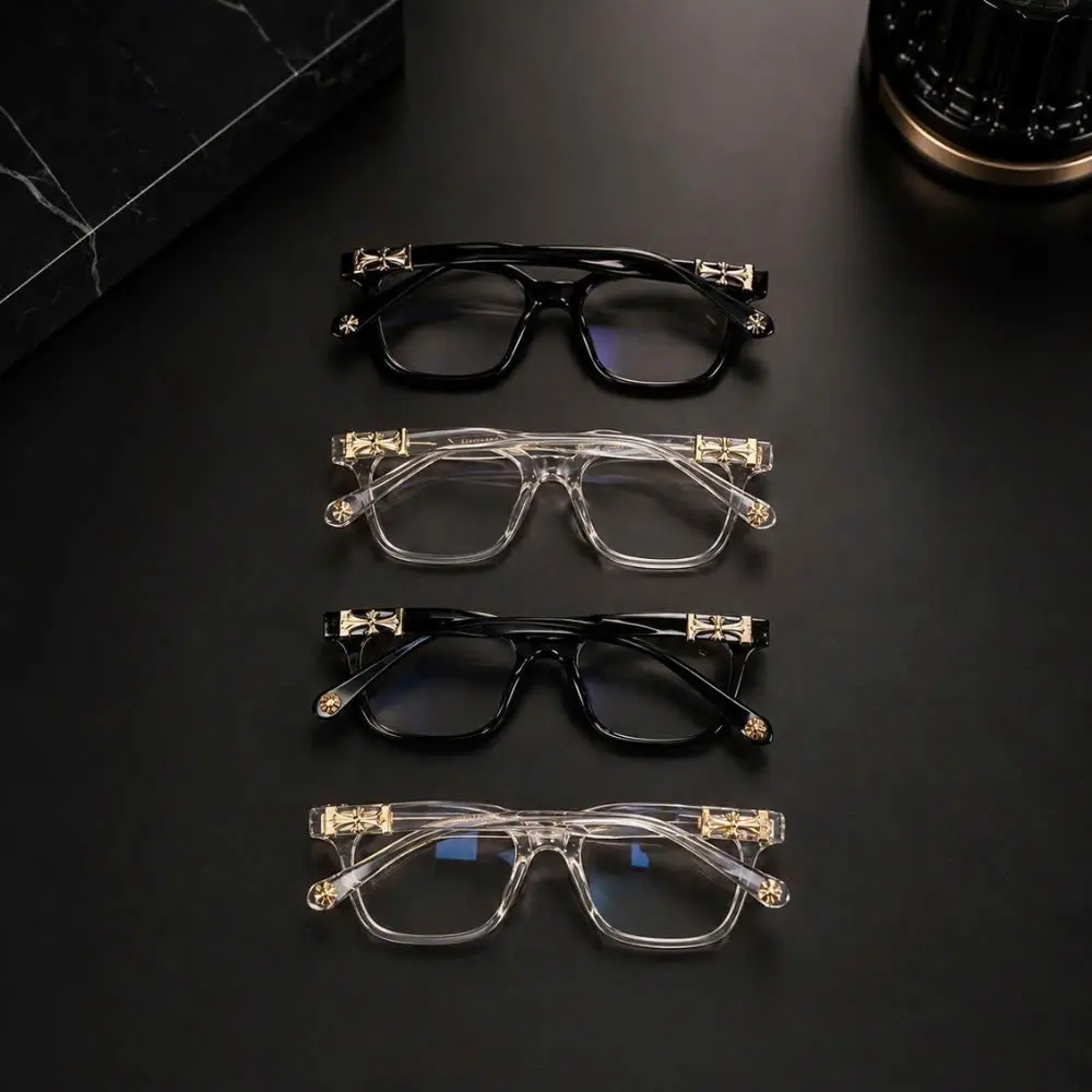 Unisex Luxury Eyeglasses – Anti Blue Light and Anti Dust Square Frames, Stylish Metal Temples for Women and Men, Lightweight Frames for Work and Daily Use