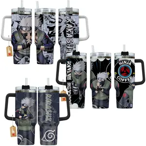 Kakashi Hatake - Anime Manga 40oz Tumbler Stainless Steel with Straw, Lid and Handle - Double Wall Insulated Flasks – Perfect Gift for Fans