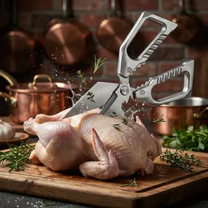 Professional Kitchen Shears Multi-Purpose Heavy Duty Scissors for Chicken Wings Bones Spatchcock Fish Duck Butcher Poultry Meat & Herb Sharp Easy to Clean, Bottle Opener,Nutcracker