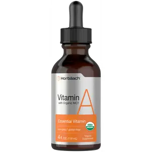 Horbäach Vitamin A Liquid | 4 fl oz | Supplement with Organic Fractionated Coconut Oil | Non-GMO, Gluten Free
