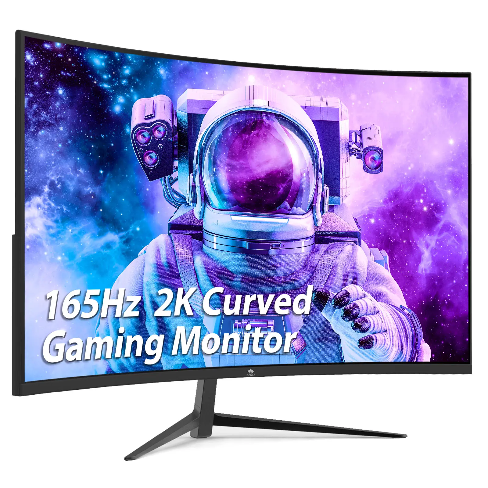 Z-EDGE UG27Q 27" QHD Curved Gaming Monitor - 165Hz, 16:9 2560x1440 Resolution, 1ms Response Time, Frameless LED, DP & HDMI Ports