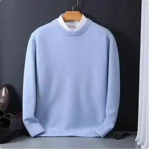 2026 Cashmere Sweater O-neck Pullovers Men's Loose Oversized M-3XL Knitted Bottom Shirt Autumn Winter New Korean Casual MenGift