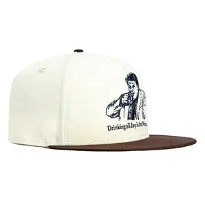New Era 9Fifty Retro Crown A-Frame Cheers Drinking all day is the Norm Snapback Hat - White, Brown