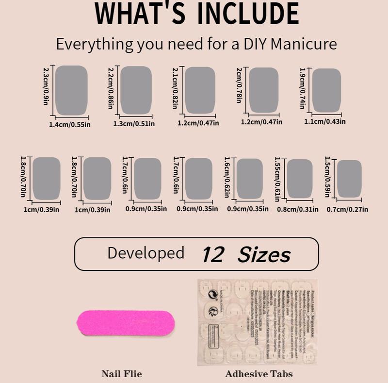 Valentine's Day Limited Nude Blush Press On Nails | Glossy Square Soft Gel 24Pcs W/ Free Tools Reusable