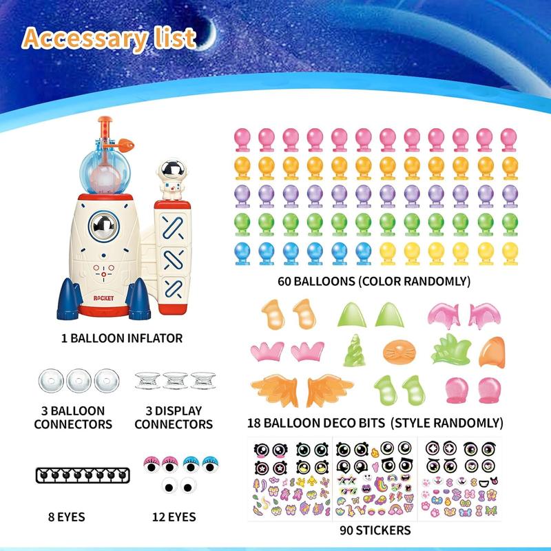 [Valentine’s Day Gift for Kids] 2026 New DIY Animal Balloon Maker set,Space Magic Balloon Craft Kit,Sticker Decorated Balloons Toy,Model bouncy balloon kit multiple sculptures,60 balloons,134 accessories,Party Birthday gifts for boys and girls Dec