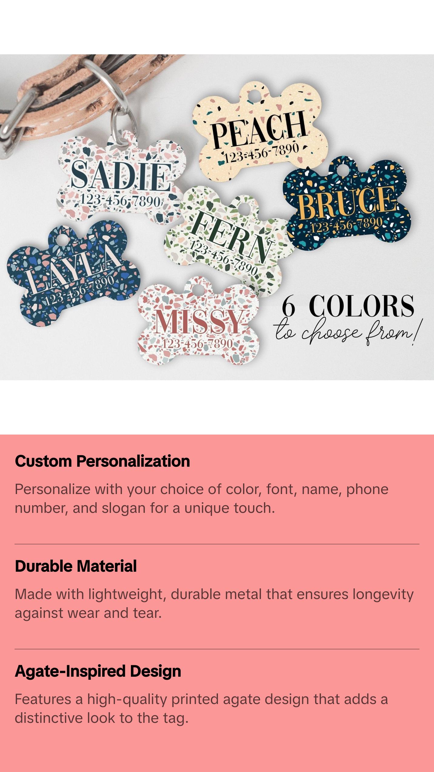 Boho Terrazzo Custom Dog Tags