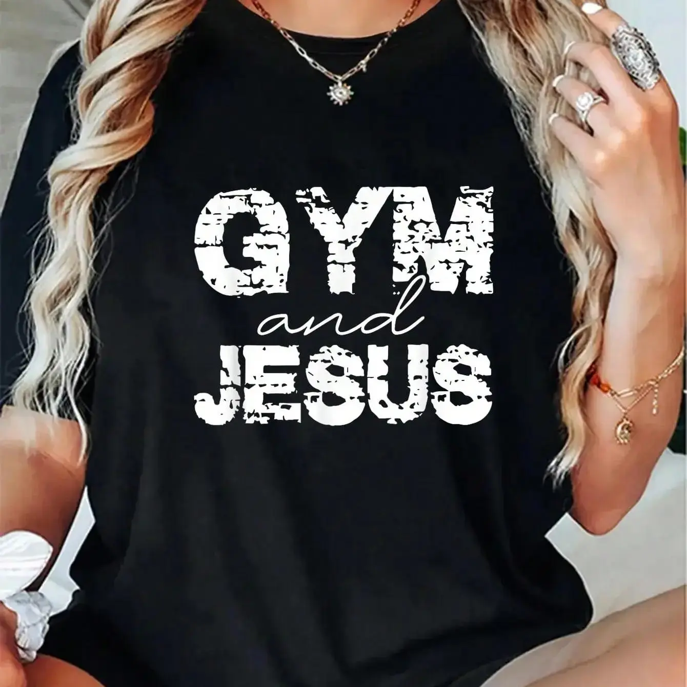 100% Cotton Gym And Jesus T-Shirt
