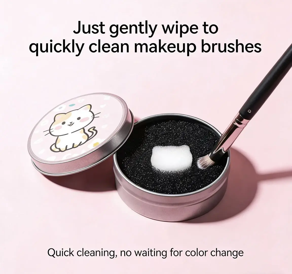 2 Pack Color Removal Cleaner Sponge, Quickly & Easily Clean Makeup Brushes Powder Without Water or Chemical Solutions Eliminating Drying Time - Switch Eyeshadow Colored Immediately