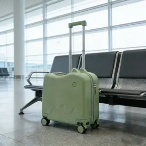 CNCEST 18'' Ride-On Suitcase with Pull Handle 37L Carry-On Luggage with 4 Wheels & Password Lock Travel Trunk for Airplane Approved