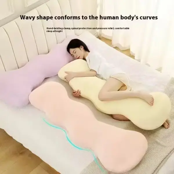 ShadeMart Full-Length Memory Foam Body Pillow - Blue Contour Support for Back, Ideal for Side Sleepers & Pressure Point Comfort