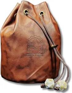 Sage's Enchanted Dice Bag - Spotted PU Leather Dice Bag with D20 Cord Ends