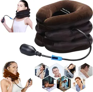 Adjustable Inflatable Cervical Traction Device for Instant Neck - Comfort Padded Support with Blue Valve, Ideal for Home & Office Use, Posture Improvement | Adjustable Design | Soft Padding, Neck Traction Device