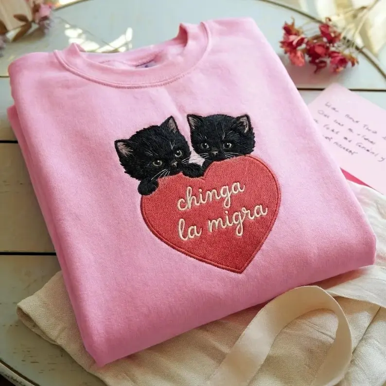 [Made in US] Embroidered Chinga la migra Cat anti-ICE, Anti-Trump, F*CK Ice, Immigrants Are Not Criminals But The President Is, Deport The Billionaires