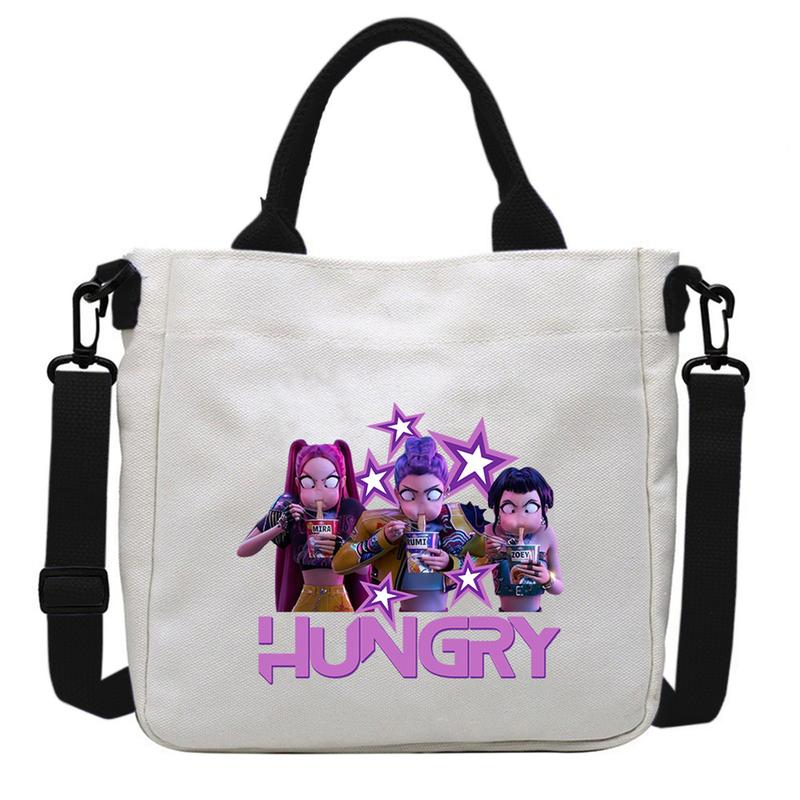 K-Pop Demon 3 Hunter Shoulder Bag – Cute Cartoon Rumi, Mira & Zoey Print Crossbody Tote, Large Capacity Gift Bag