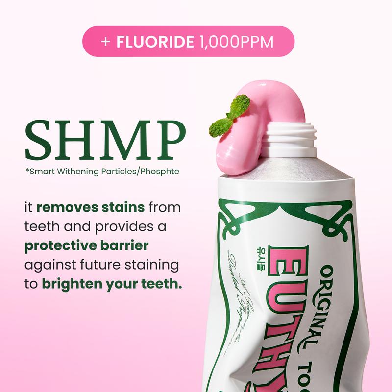 Euthymol Whitening Toothpaste Squeezer Gift Set - Holiday Gift Set, Christmas Kit, Remove Coffee & Tea Stain, Fluoride 1100ppm, Korean Oral Care, Aesthetic Oral Care, Oral hygiene, Bad Breath Care