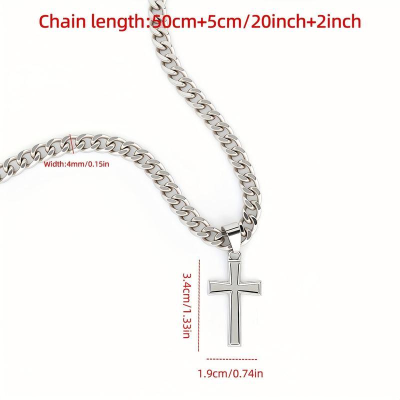 "To My Son" Stainless Steel Cross Pendant Necklace with Card & Gift Box Perfect for Birthdays Valentine's Day Christmas Personalized Gift for Loved Ones