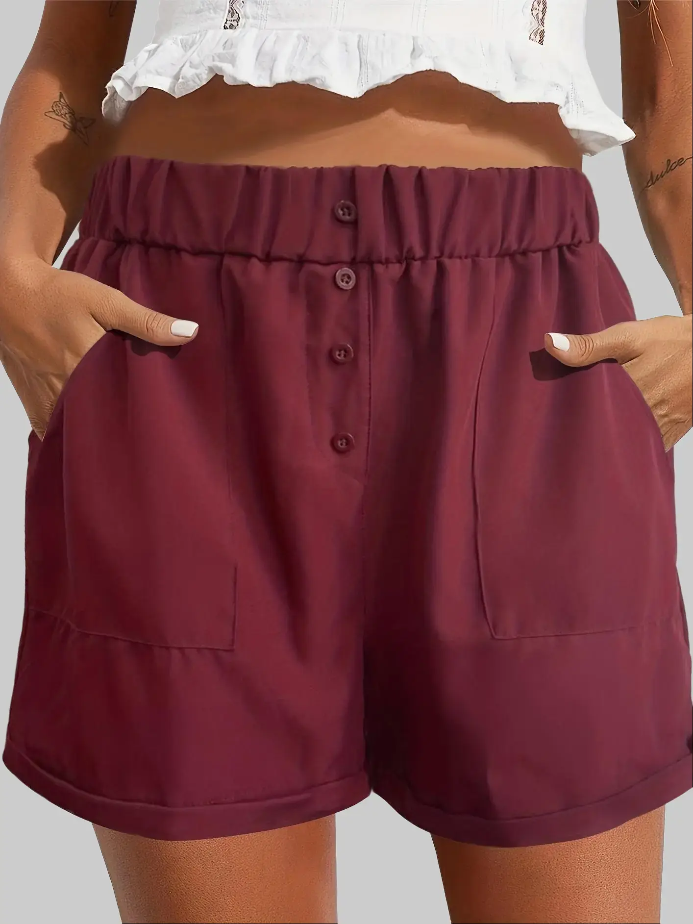 Women's Casual Shorts Comfy Summer High Waist Shorts Relaxed Fit Trendy Solid Color Lounge Bottom Short Pants Womenswear Womenswear