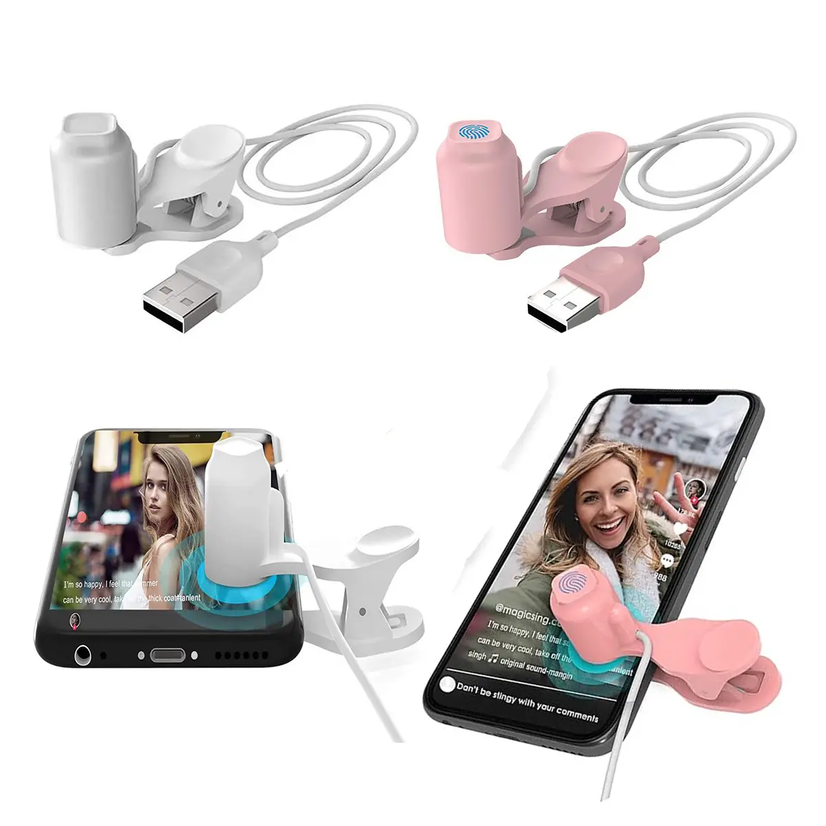 Phone Screen Touch Tool, USB Powered Adjustable Screen Assistant for Smartphones, Compact Touch Accessory for Home, Office & Travel