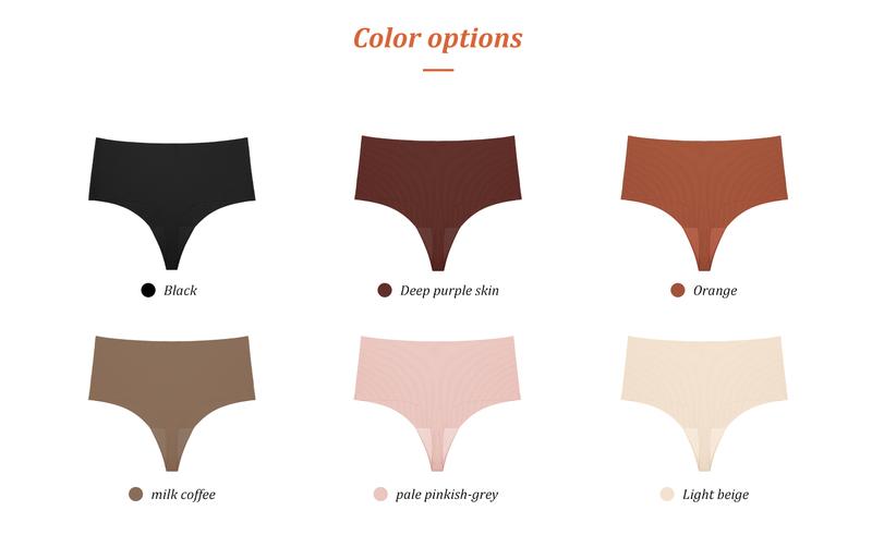 6 Pack Women's High-Waist Seamless  underwear No Show Soft Breathable Underwear Comfy Minimalist comfy Womenswear underwear women thong panties