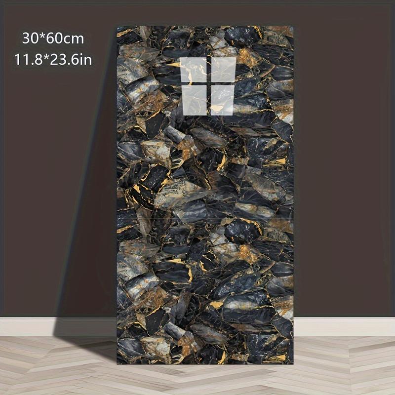 BRODARK 20/40PCS White Marble Tile Wall Stickers Large Easy Peel & Stick Waterproof Self-Adhesive Panels for Kitchen Living Room Bathroom Corridor Home and Dormitory 23.62*11.8in Decorative Ornaments Tiles Sticker