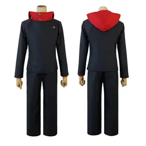 Itadori Yuji Cosplay Costume Set Jujutsu Kaisen Anime Uniform Lightweight Polyester Jacket & Pants for Conventions Halloween & Themed Events - Menswear, Fabric