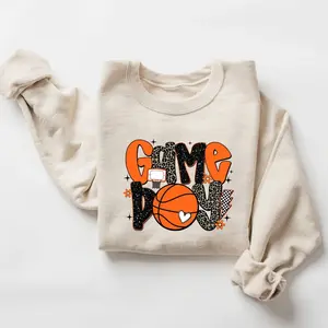 Preppy Neon Basketball Game Day Sweatshirt, Go Team, Basketball Game Day Hoodie, Basketball Mama T Shirt, Unisex Sweater Pullover Tee