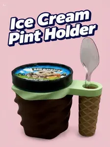 Ice Cream Pint Holder with Spoon Slot