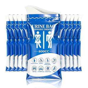 800ML Disposable Emergency Urine Bag, 12 PCS Travel Pee Bags for Men/Women, Portable Unisex Urinal Bag for Camping, Traffic Jams & Vomit Use