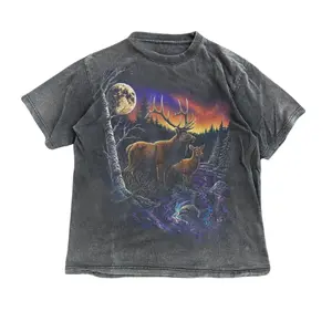 Elk Graphic T-Shirt, Wilderness Wildlife Nature Tee, Vintage Outdoor Adventure Top, Hiking Camping Gift- Unisex Menswear & Womenswear - Streetwear Tops - Casual Cotton Crewneck Shortsleeve Tshirt