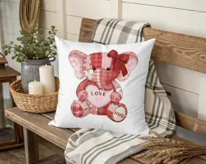 Cute Patchwork Elephant Hug Love Design Valentine Pillows