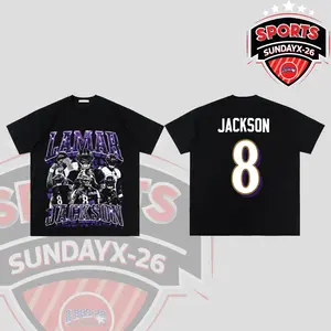 [Youth & Adult] Lamar Jackson 8 For Ravens Flock High-Quality 100% Cotton T-Shirt (Made In US), Ravens Nation Football Shirt, Game Day Outfits, Gift For Football Fans, Football Graphic Tee