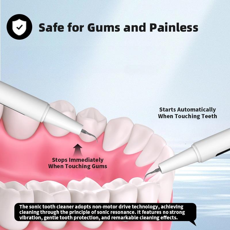 Ultrasonic Plaque Cleaner, Teeth Plaque Remover Cleaner, Electric Toothbrush,  Waterproof with Replaceable Heads Oral Care for Human Cat Dog Pet Teeth - Teeth Cleaning Kit for Tartar and Stains