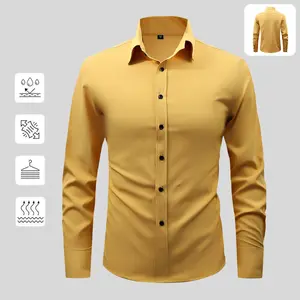 Slim-Fit Solid Navy Button-Up Shirt - Timeless Essential for Office & Casual Looks